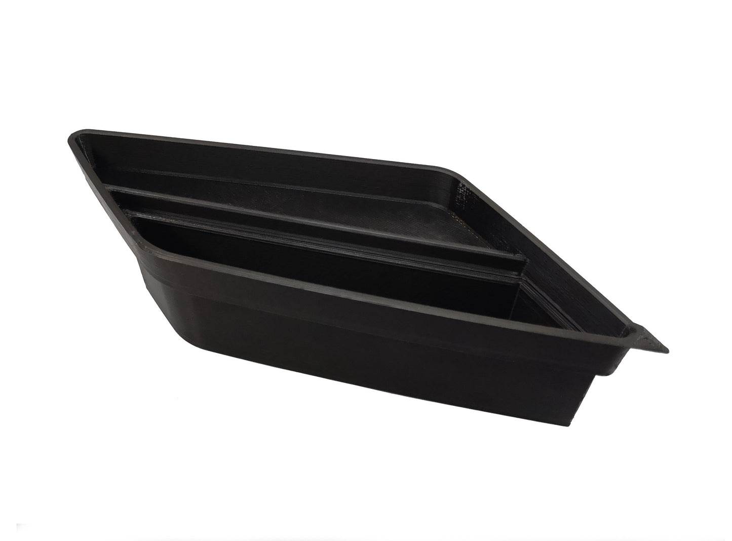 vertieftes, vergrößertes Ablagefach ähnlich zu Ablagefach von Gadgetme für die Armlehne von FENDT Vario Traktoren in der Rückseitenansicht