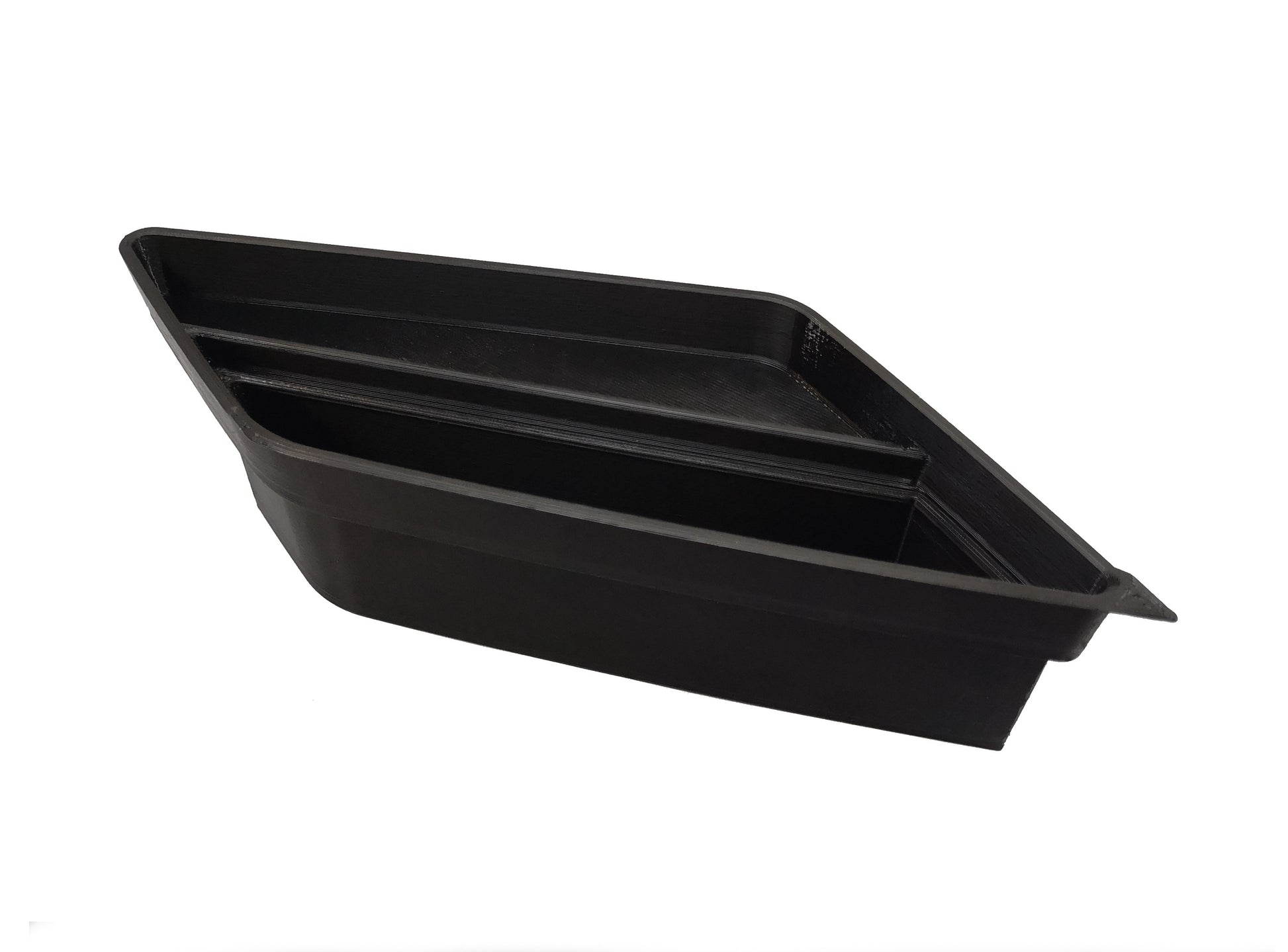 vertieftes, vergrößertes Ablagefach ähnlich zu Ablagefach von Gadgetme für die Armlehne von FENDT Vario Traktoren in der Rückseitenansicht