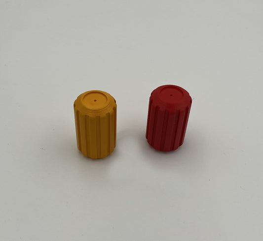 Drehknopf für die Armlehne in rot und gelb für ISRI Sitze, wie Sie im MB trac und Unimog verbaut sind