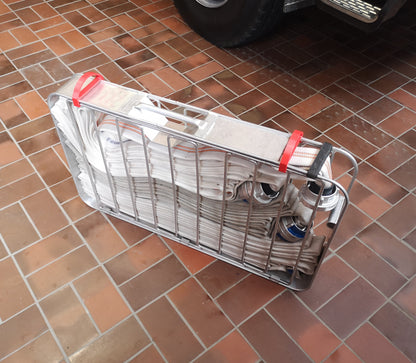 Clip / Schnellverschluss für Schlauchtragekorb nach DIN 14827. Der Clip ermöglicht ein leichtes öffnen und verschließen der Schlauchtragekörbe, auch mit Handschuhen und unter Stress