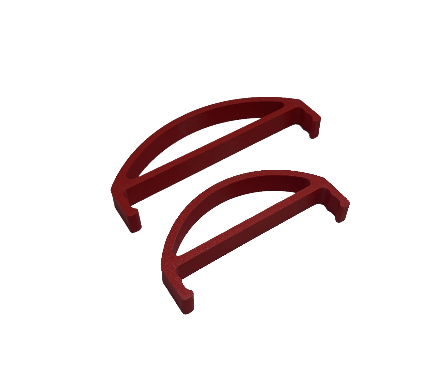 Clip / Schnellverschluss für Schlauchtragekorb nach DIN 14827, Größe C und B im Vergleich. Der Clip ermöglicht ein leichtes öffnen und verschließen der Schlauchtragekörbe, auch mit Handschuhen und unter Stress