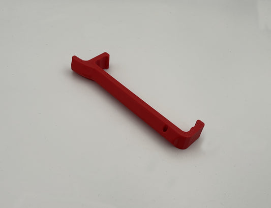 flache Variante des Clip / Schnellverschluss für Schlauchtragekorb nach DIN 14827. Der Clip ermöglicht ein leichtes öffnen und verschließen der Schlauchtragekörbe, auch mit Handschuhen und unter Stress